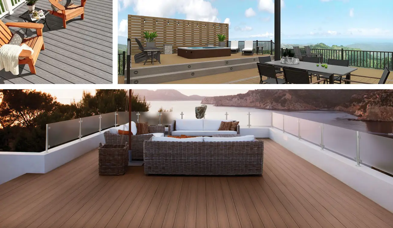 Terrasse, patio ou balcon en PVC avec Fiberon